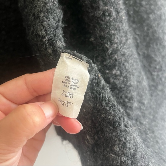 Madewell Boucle Wool Alpaca Blend Blue Gray ColorBlock Two Button Cardigan XS - Picture 6 of 9